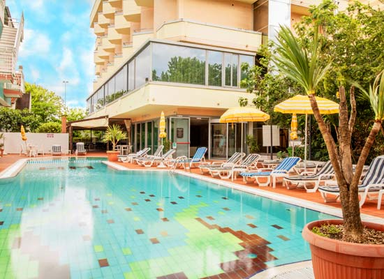 The hotel swimming pool